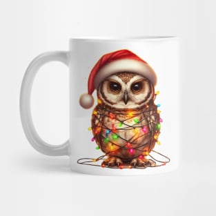 Owl Wrapped In Christmas Lights Mug